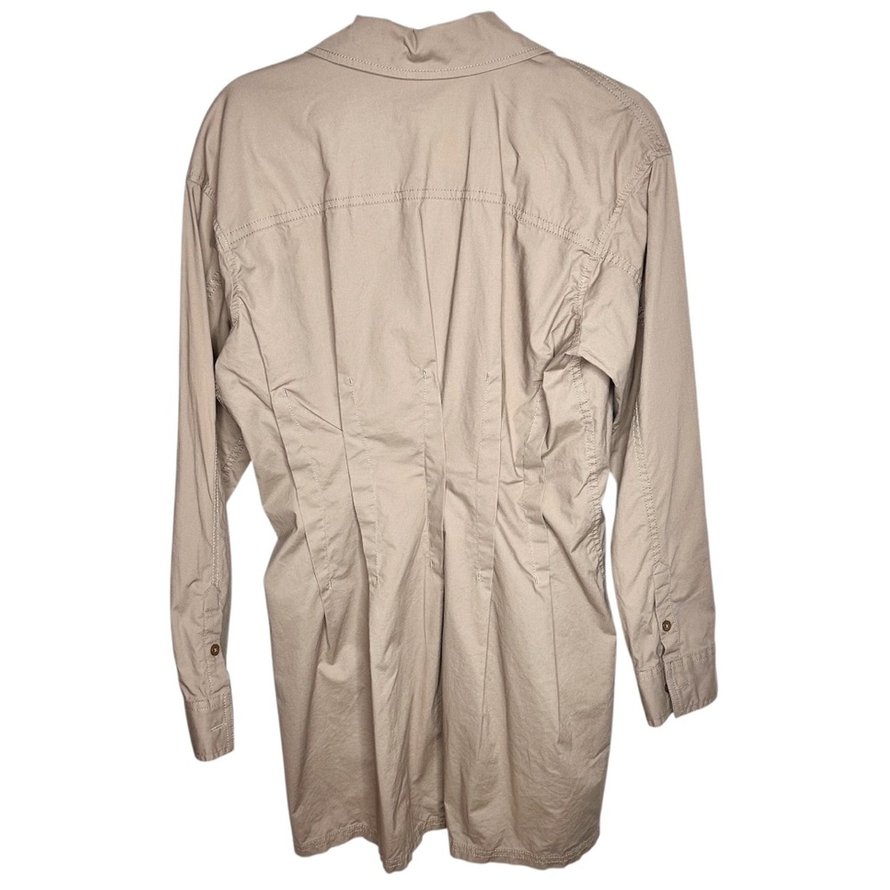 NEW Anthropologie Pilcro Pintuck Mini Shirt Dress Khaki Beige Small Button Front - Picture 7 of 15